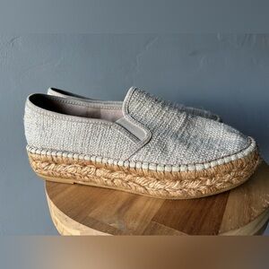 Viscata Beige Platform Espadrille Slip Ons ~ Sz 38